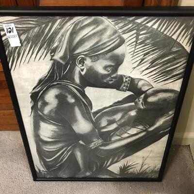 FRAMED WOMAN AND CHILD PRINT