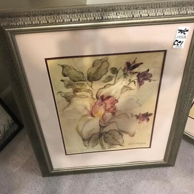 2 PC SILVER FRAMED ORCHIDS