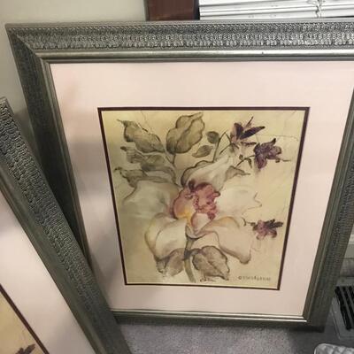 2 PC SILVER FRAMED ORCHIDS