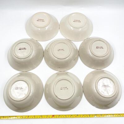 7â€ COLORFUL STONEWARE BOWLS SET OF 8