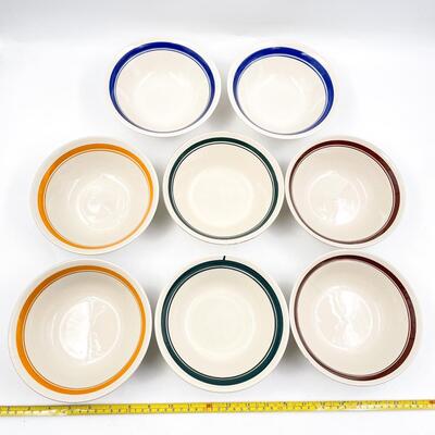 7â€ COLORFUL STONEWARE BOWLS SET OF 8