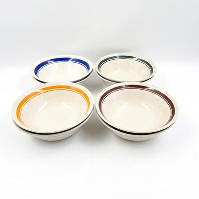7â€ COLORFUL STONEWARE BOWLS SET OF 8