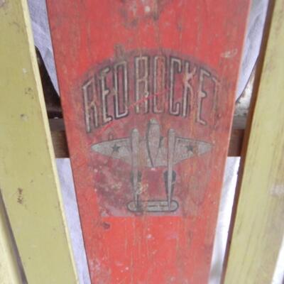   ANTIQUE RED ROCKET SLED
