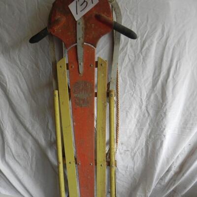   ANTIQUE RED ROCKET SLED