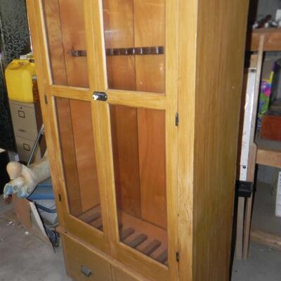   WOODEN GUN CABINET