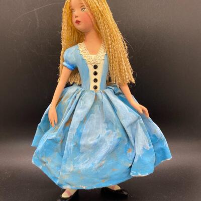Nancy Wiley Alice in Wonderland Painted Composite Paper Mache Art Doll Numbered Signed