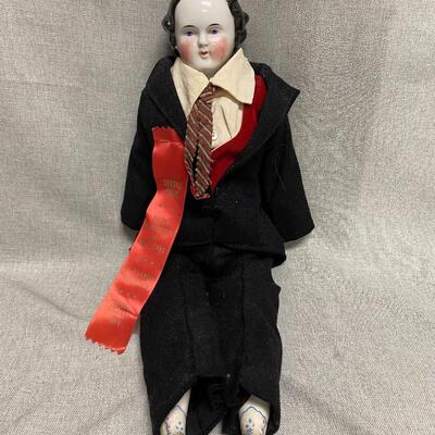 Vintage China Head Doll Man in Suit 2nd Prize Winner