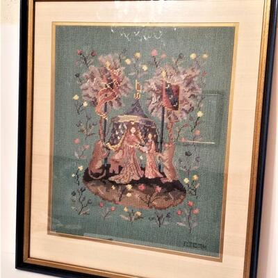 Lot #4  Lovely framed Needlepoint piece with a Medieval look 