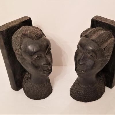 Lot #6  Pair of Vintage Carved African Bookends