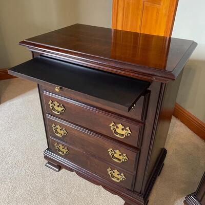 Kincaid Solid Cherry Wood Triple Dresser with Mirror & Nightstand
