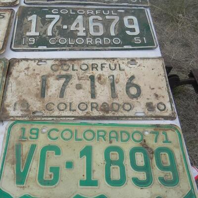 COLORADO  VINTAGE LICENSE PLATES