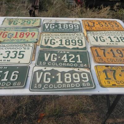    VINTAGE COLORADO LICENSE PLATES