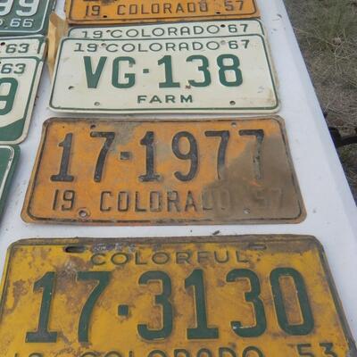    VINTAGE COLORADO LICENSE PLATES