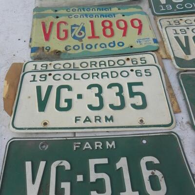    VINTAGE COLORADO LICENSE PLATES