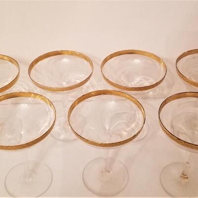 Lot #12  Set of 10 Vintage Champagnes - Gold rim