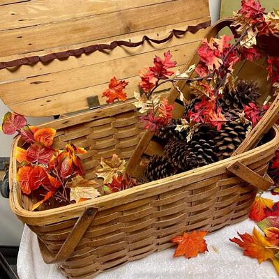 Fall Decor and picnic basket lot
