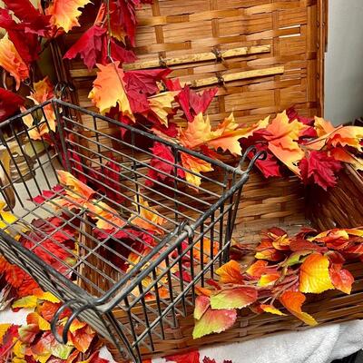 Fall Decor and picnic basket lot