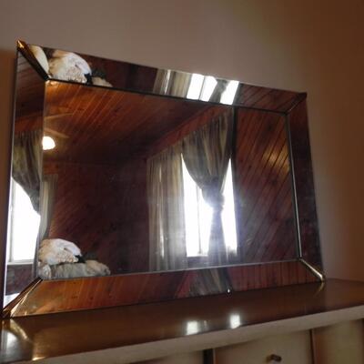   VINTAGE BASSETT DRESSER WITH BEVELED MIRROR