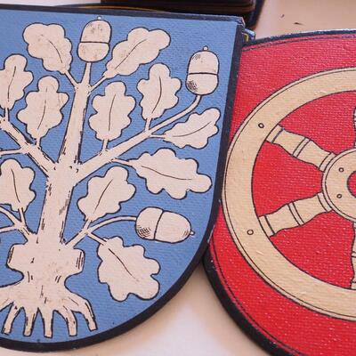 Lot 198 Heraldic  Shields, coasters and art