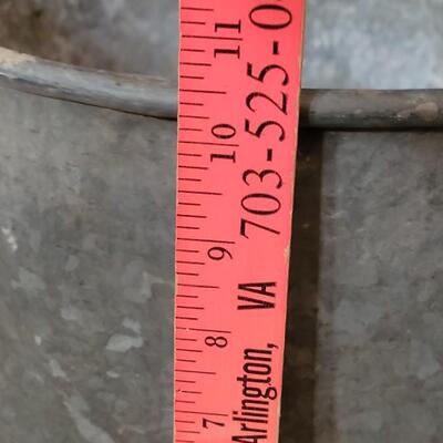 Lot 103: Vintage Heavy Duty Galvanized Metal Farm Bucket with Rolled Rim