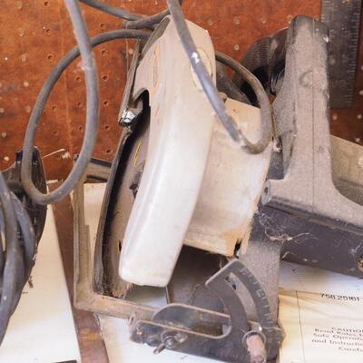 Lot 142 Power tools and peg board