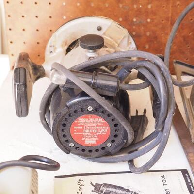 Lot 142 Power tools and peg board