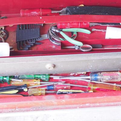 Lot 143 Craftsman vintage tool chest, tools extension cords