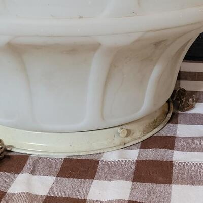 Lot 117: Antique Extra Large Light Fixture #1 with Metal Mounting Rim