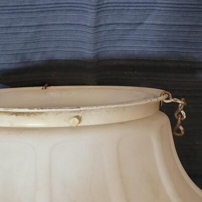 Lot 117: Antique Extra Large Light Fixture #1 with Metal Mounting Rim