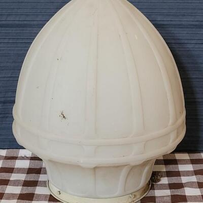 Lot 117: Antique Extra Large Light Fixture #1 with Metal Mounting Rim