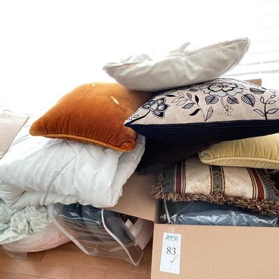 Lot 83 Blankets and Throw pillows