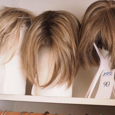 Lot 90 Three wigs and head forms