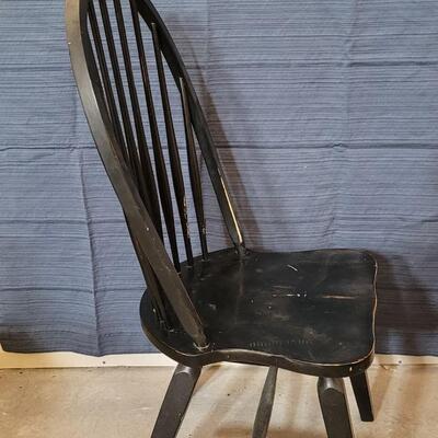 Lot 123: Black Wood Chair 