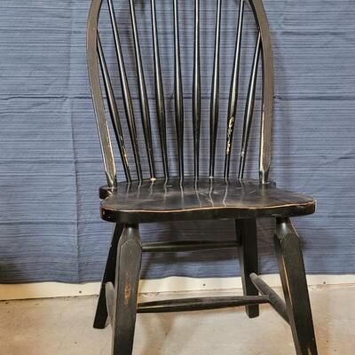 Lot 123: Black Wood Chair 