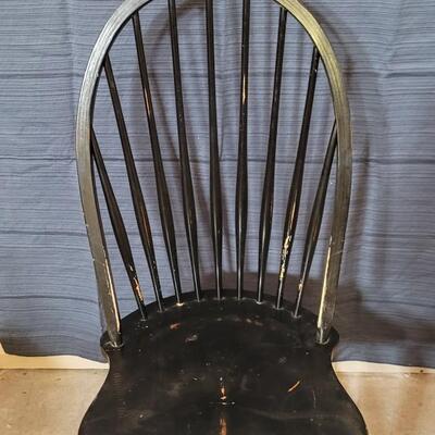 Lot 123: Black Wood Chair 