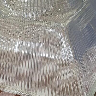 Lot 129: Vintage Thick Glass Light Fixture 