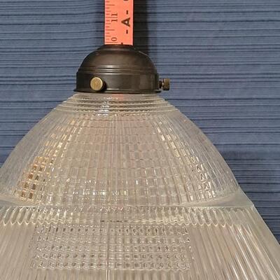 Lot 129: Vintage Thick Glass Light Fixture 