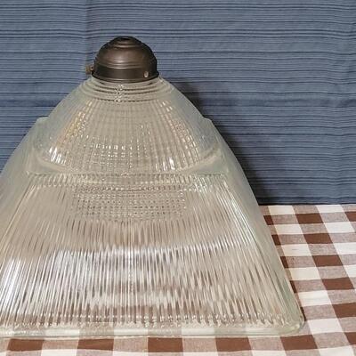 Lot 129: Vintage Thick Glass Light Fixture 