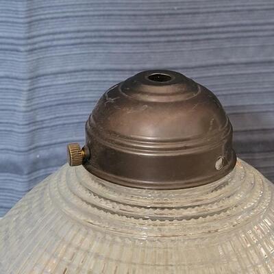 Lot 129: Vintage Thick Glass Light Fixture 