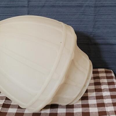 Lot 130: Antique Extra Large Frosted Glass Light Cover #2