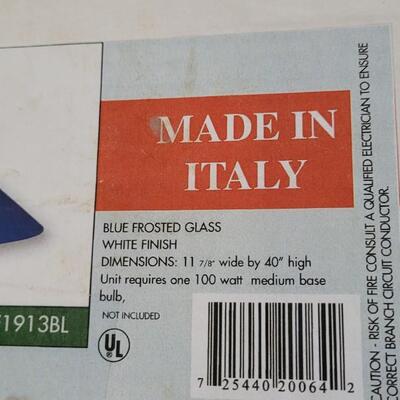 Lot 131: Made in Italy Blue Glass Light #1