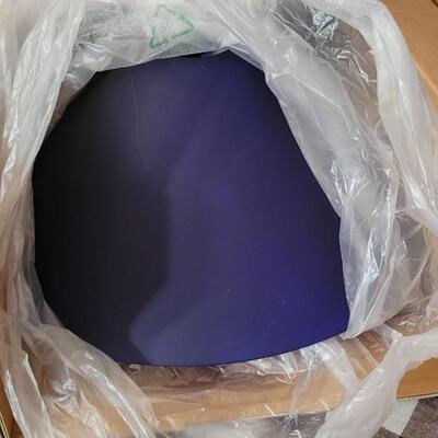 Lot 134: Made in Italy Blue Glass Light Fixture #2