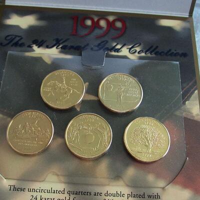 1999 Uncirculated 24K Plated State Quarters, Sealed In Original Package