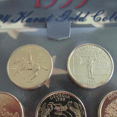 1999 Uncirculated 24K Plated State Quarters, Sealed In Original Package