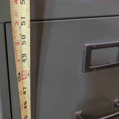 Lot 140: Vintage Army Green File Cabinet 