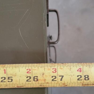 Lot 140: Vintage Army Green File Cabinet 