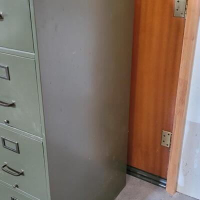 Lot 140: Vintage Army Green File Cabinet 