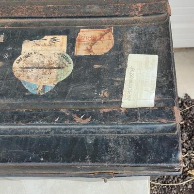 Lot 141: Vintage Metal Military Trunk