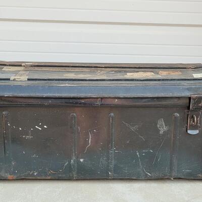 Lot 141: Vintage Metal Military Trunk