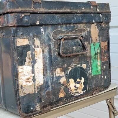 Lot 141: Vintage Metal Military Trunk